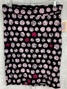 LuLaRoe Black Pencil Skirt with Pink and Magenta Polka Dots